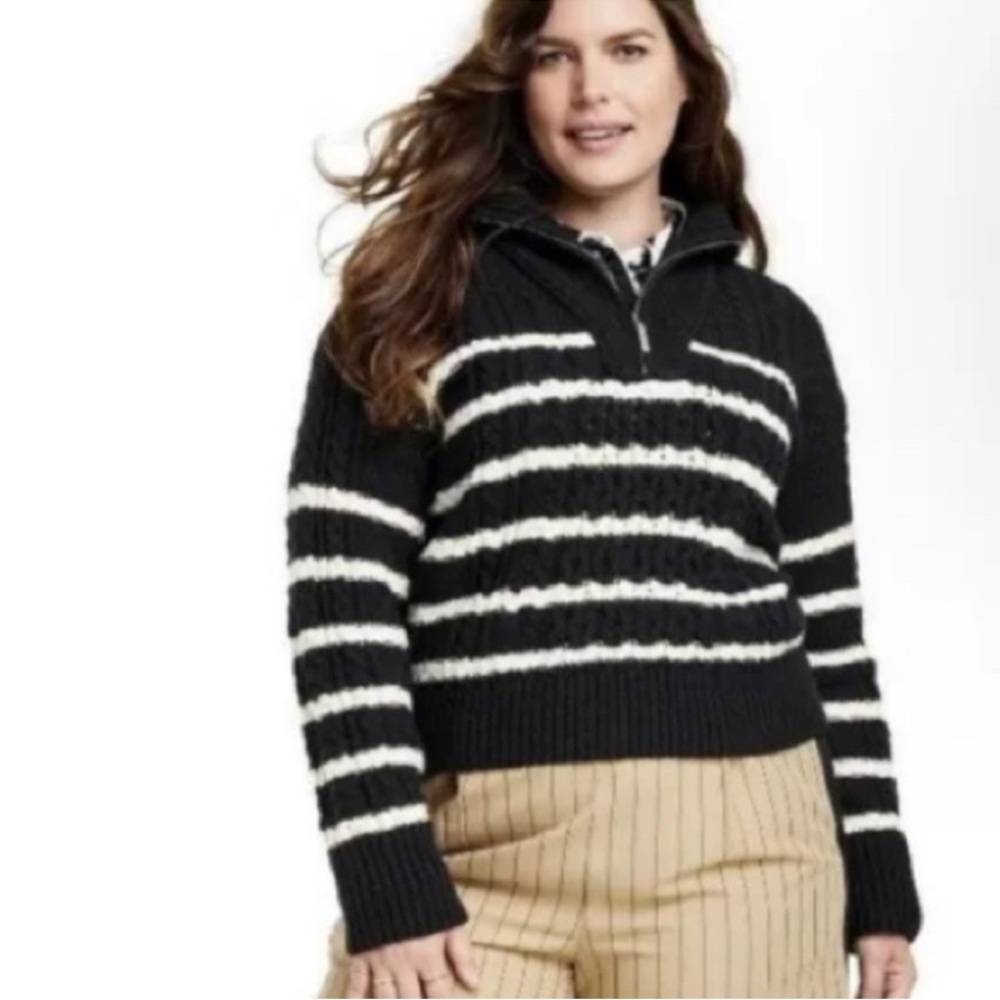 La Ligne Black Textured Knit Sweater